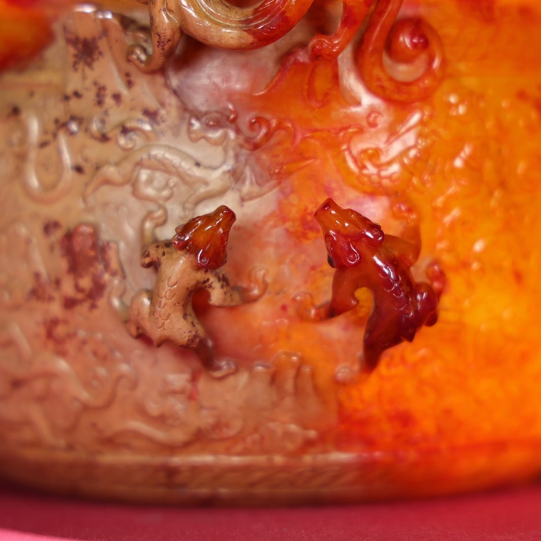 A Exquisite Hotan Jade Dragon Pattern Vat - 2