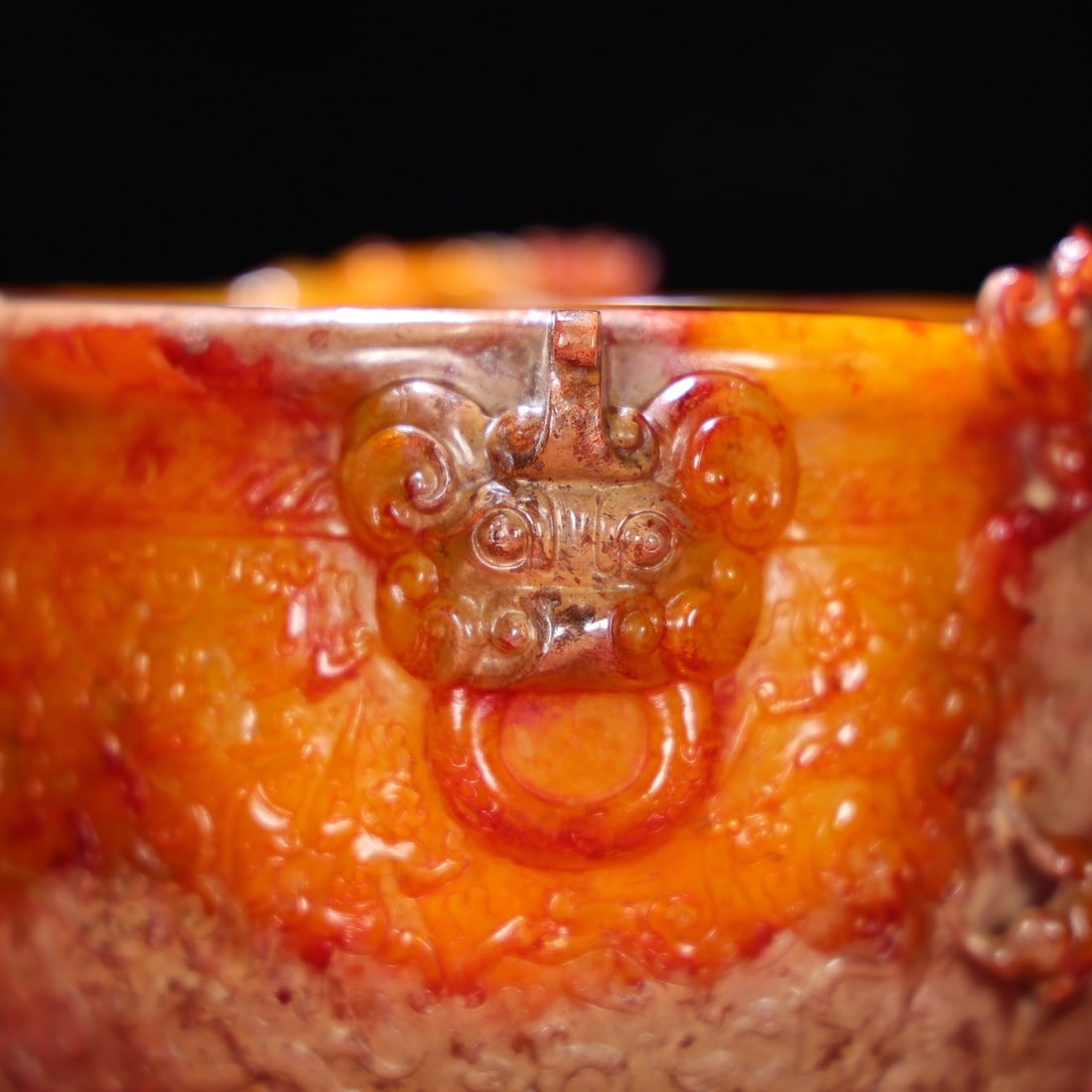 A Exquisite Hotan Jade Dragon Pattern Vat - 7