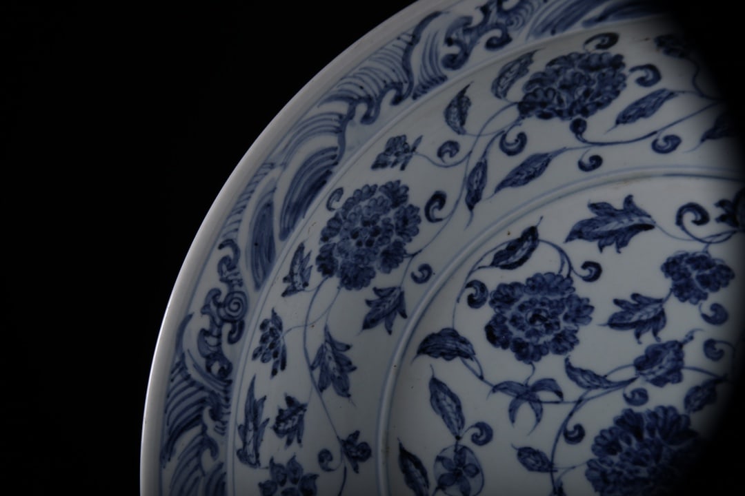 Blue and White Lotus Pattern Plate - 2