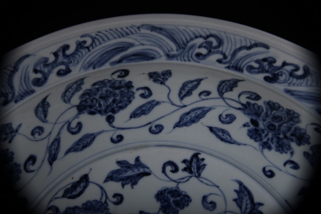 Blue and White Lotus Pattern Plate - 3