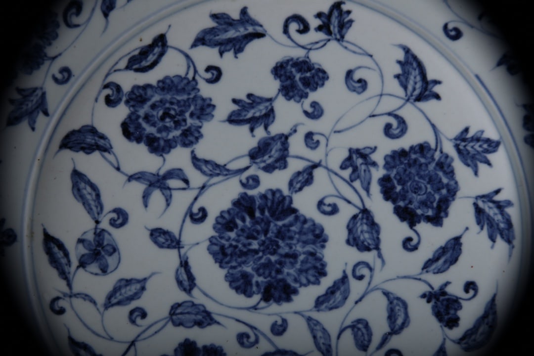 Blue and White Lotus Pattern Plate - 5