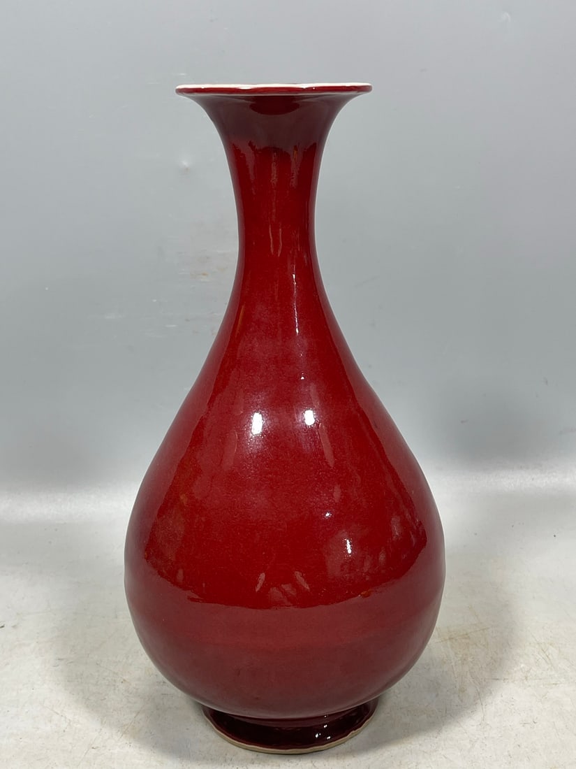 Ji Red Glazed Vase: Ji Red Glazed Vase,Ming Dynasty, China,Size:11inx6.3in 霁红釉瓶,中国明代