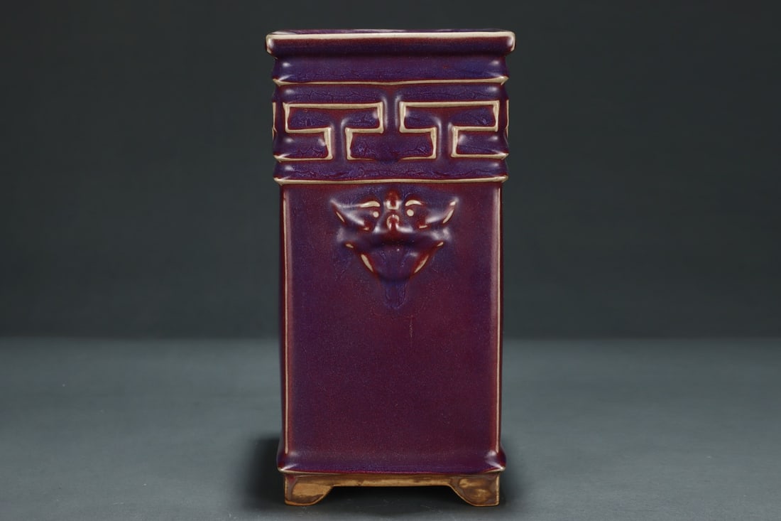 A Exquisite Jun yao Double-Ears Square Vase - 3