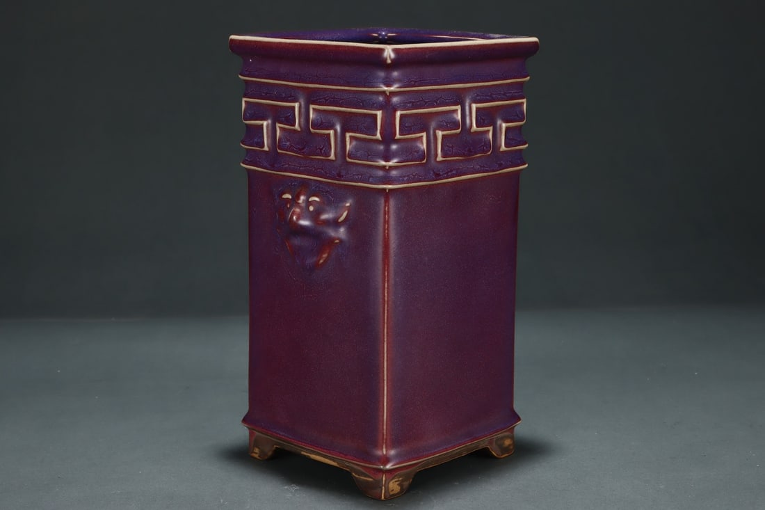 A Exquisite Jun yao Double-Ears Square Vase - 4