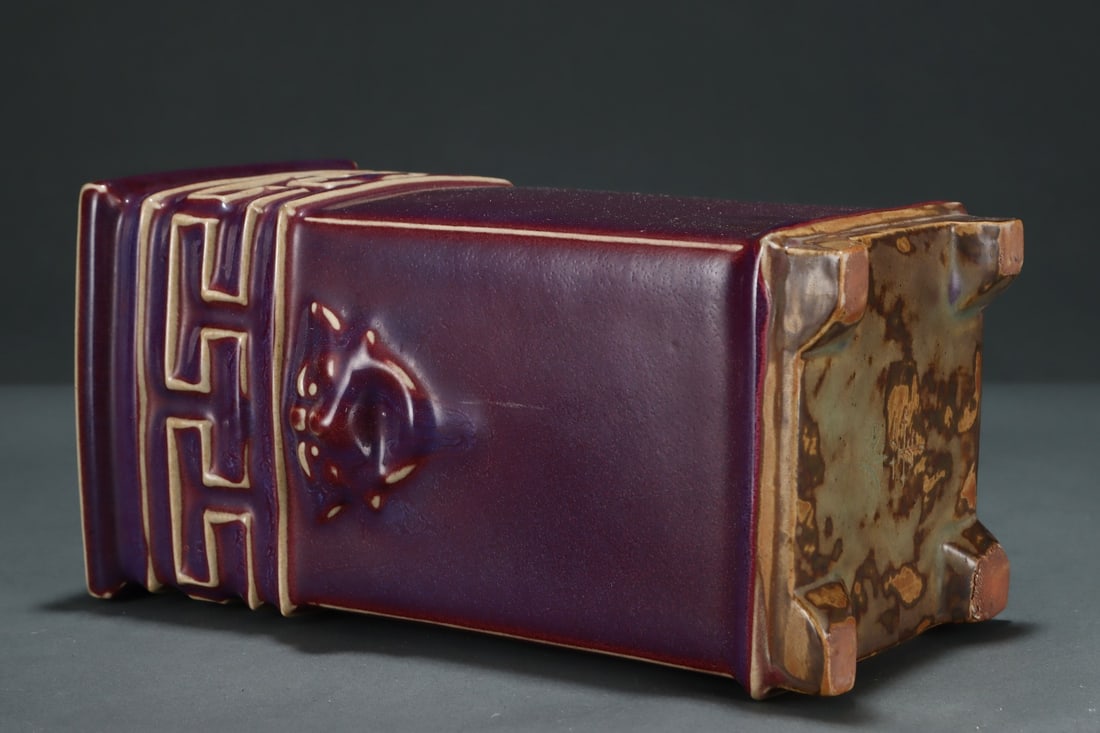 A Exquisite Jun yao Double-Ears Square Vase - 8