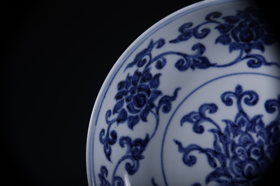 Blue and White Lotus Pattern Plate - 2