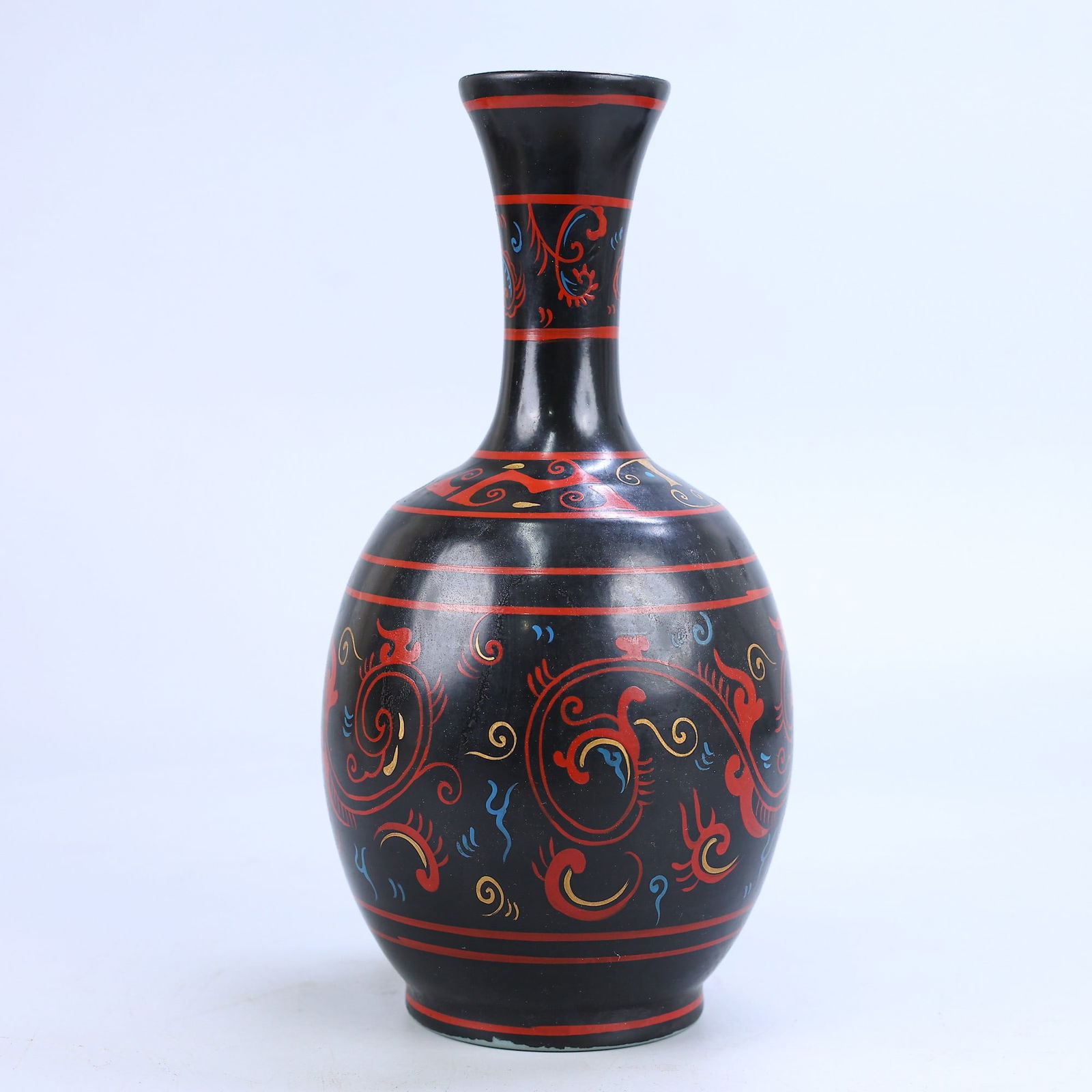A Exquisite Black Ground Doucai Dragon Pattern Vase - 4