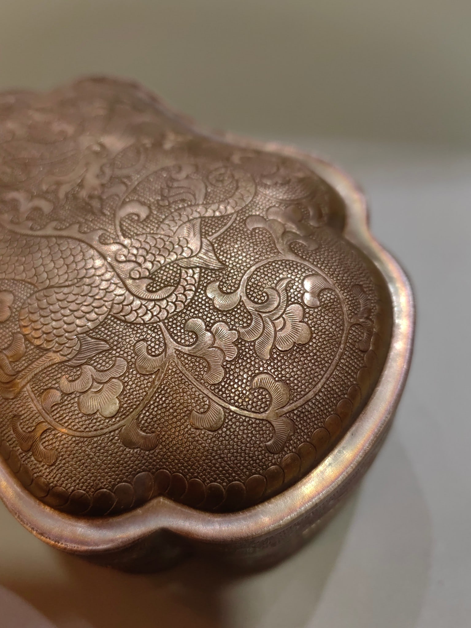 A Exquisite Silver Carved Dragon Pattern Box - 7