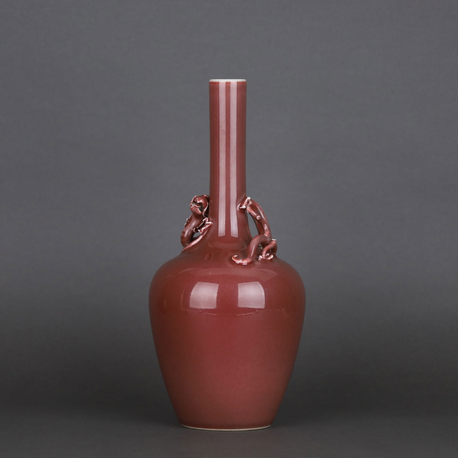 A Exquisite Ji Red Glazed Dragon Pattern Vase - 3