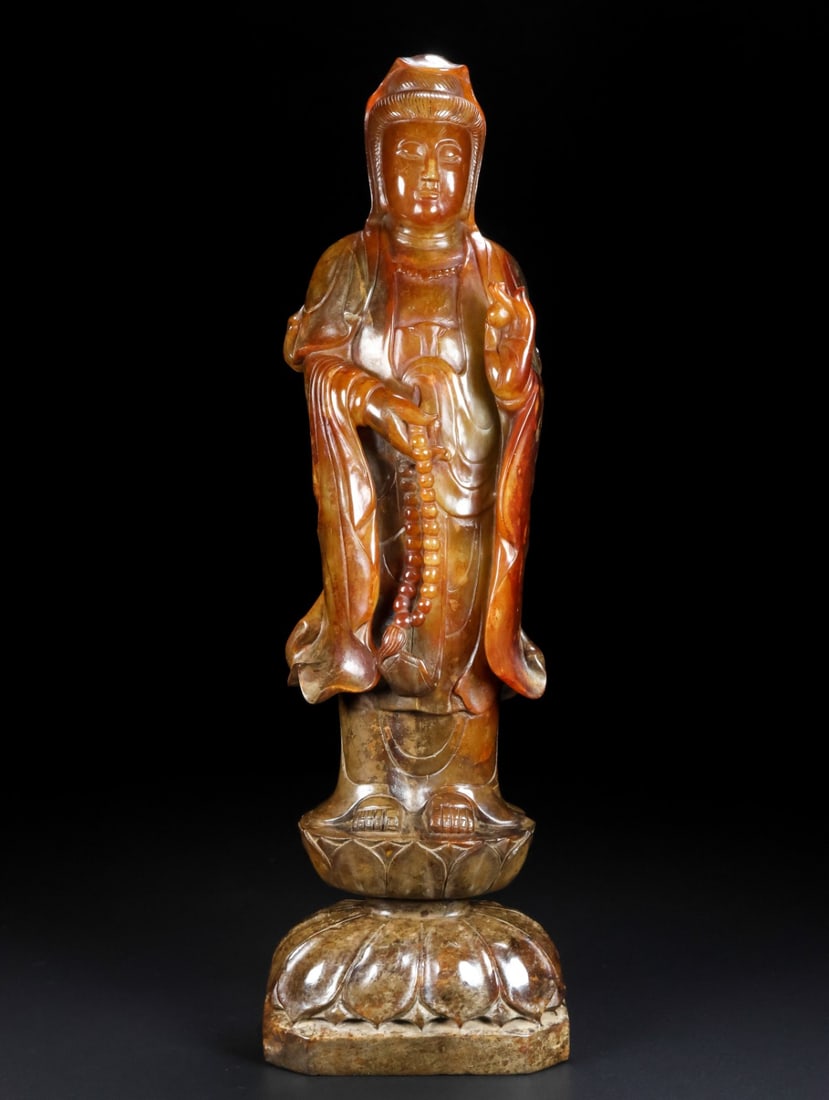 An Archaic Gaogu yu Statue of Avalokitesvara Ornament (1 of 9)