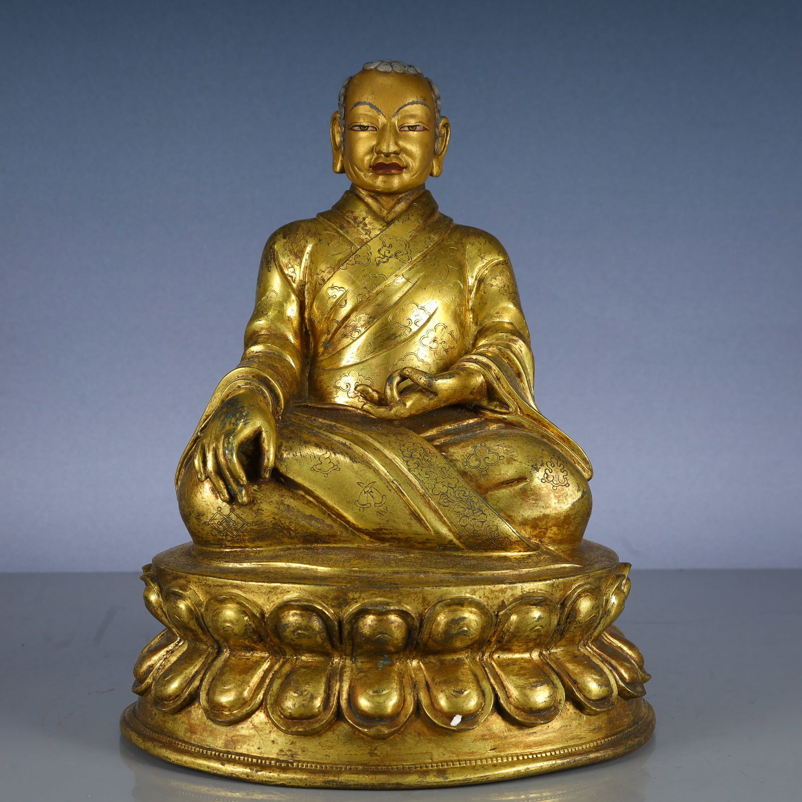 A Solemn Gilt Bronze Buddha Statue,With Inscription (1 of 11)