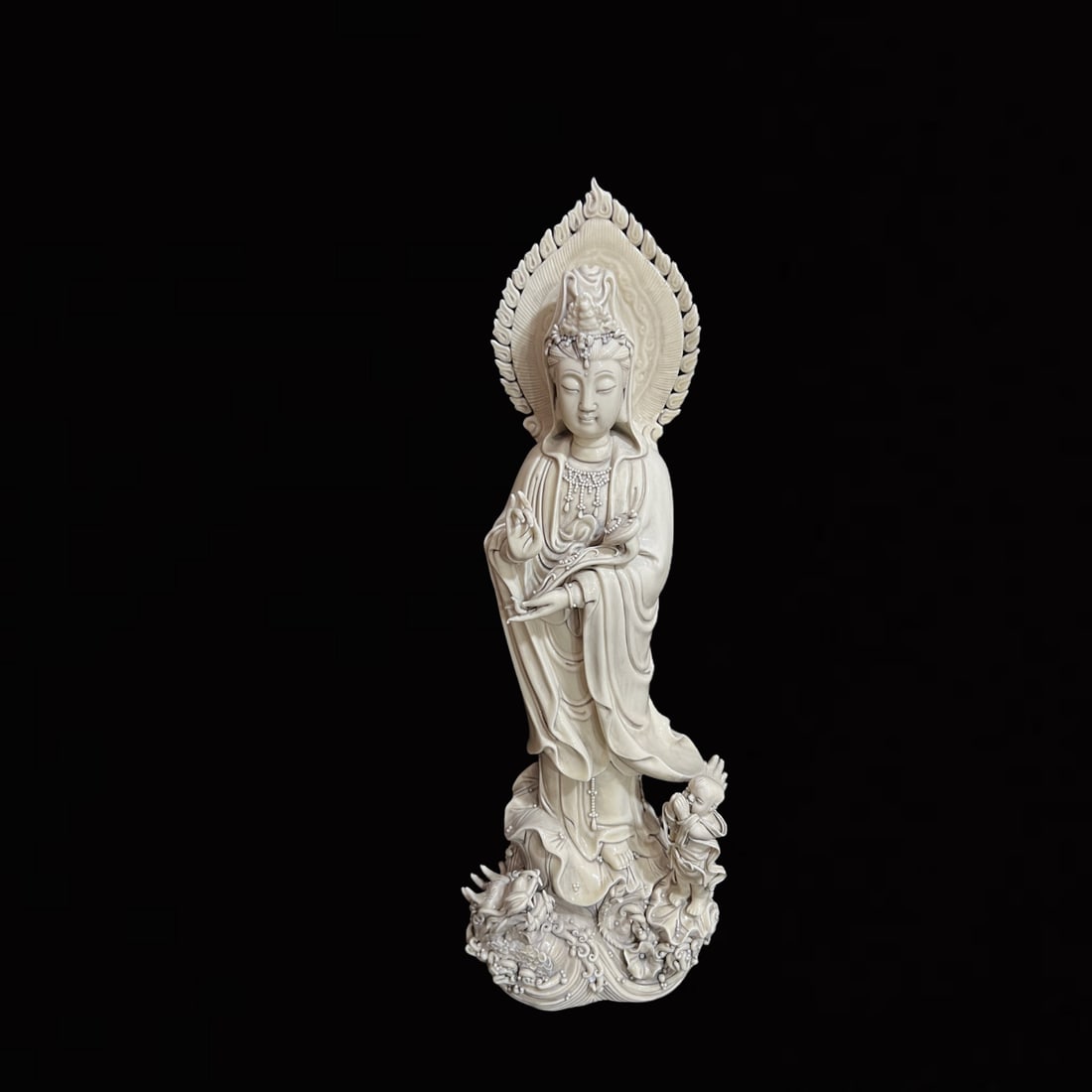 A Solemn Blance-De-Chine Statue of Avalokitesvara (1 of 8)