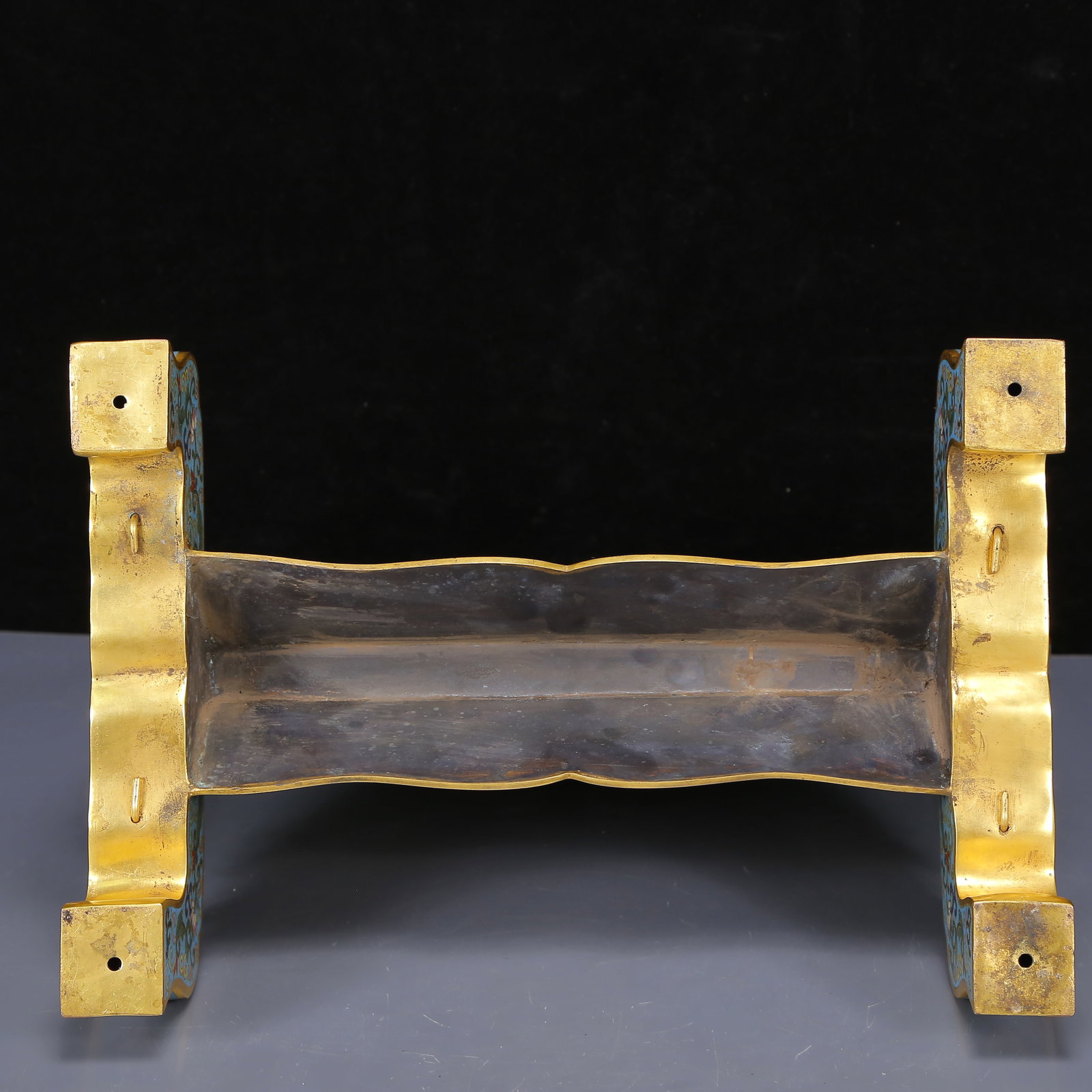 A Huge Cloisonne Inlaid White Jade Dragon Pattern Table Screen - 10