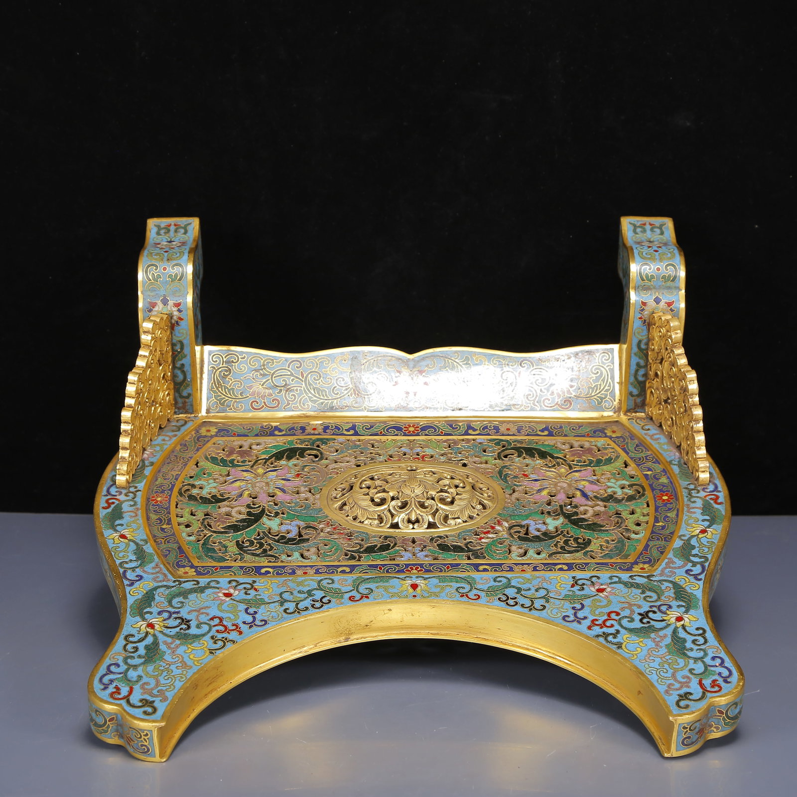 A Huge Cloisonne Inlaid White Jade Dragon Pattern Table Screen - 9