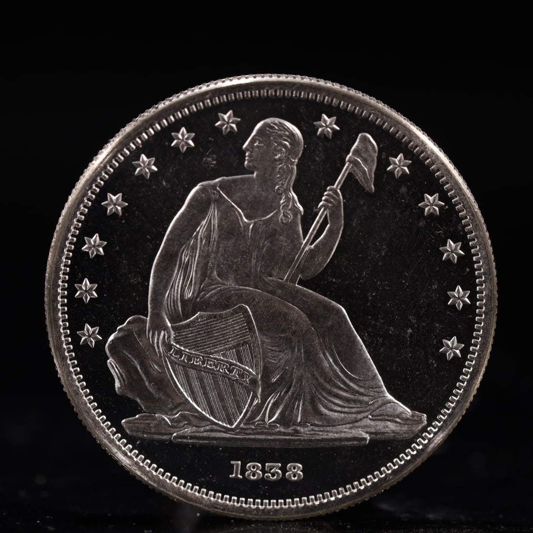 USA One Dollar 1858 Coin: American coin. IN GOD WE TRUST / LIBERTY / 1858 / UNITED STATES OF AMERICA / ONE DOL. Weight:26.9g.