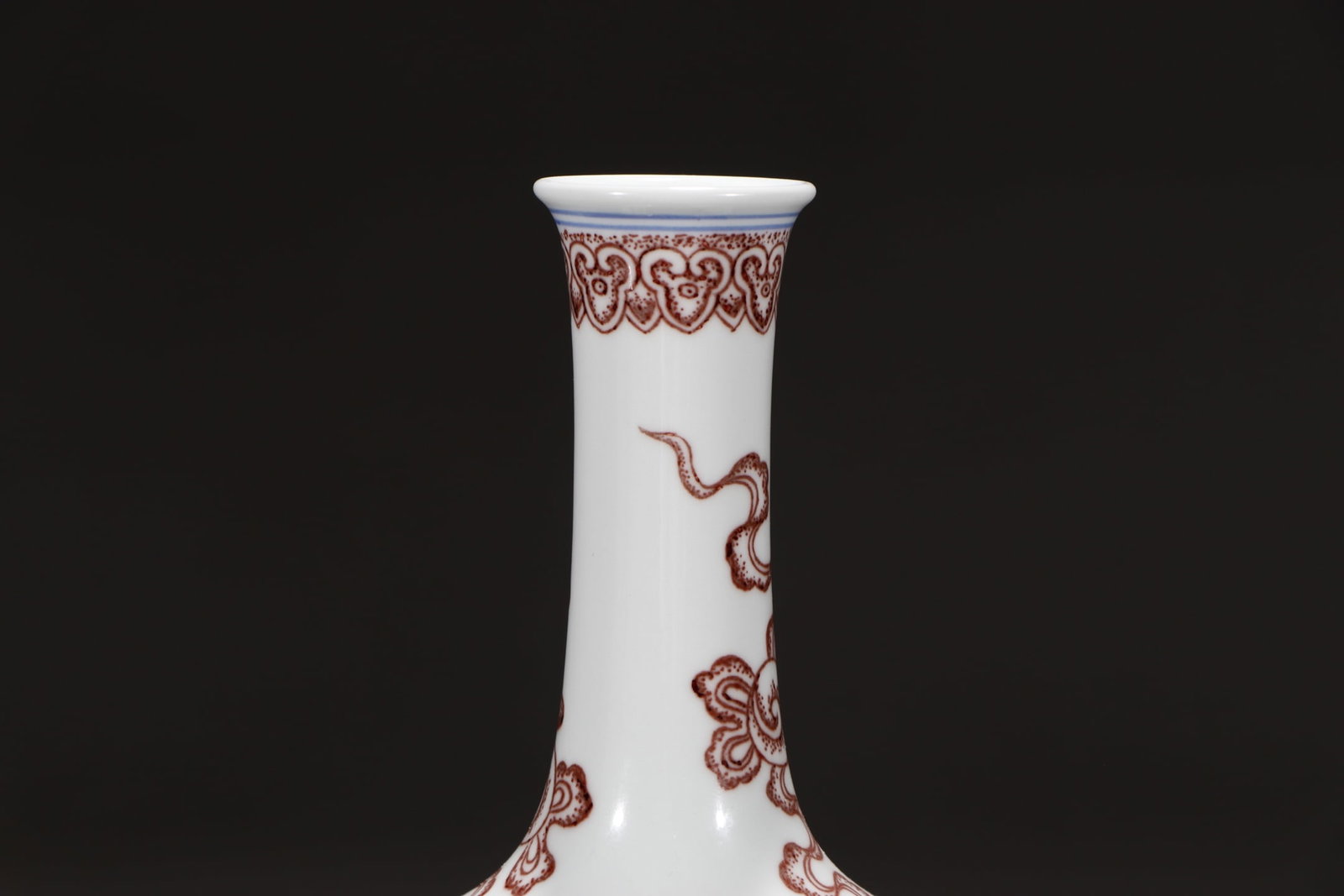 An Exquisite Underglaze-Red Lion Pattern Vase - 2