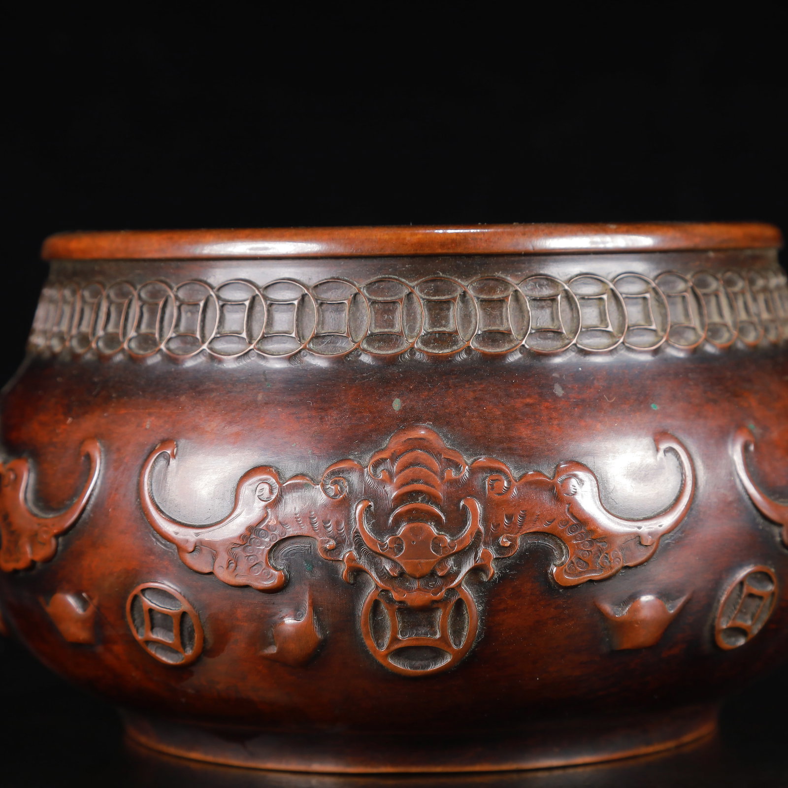 A Rare Bronze Bats Pattern Censer - 2