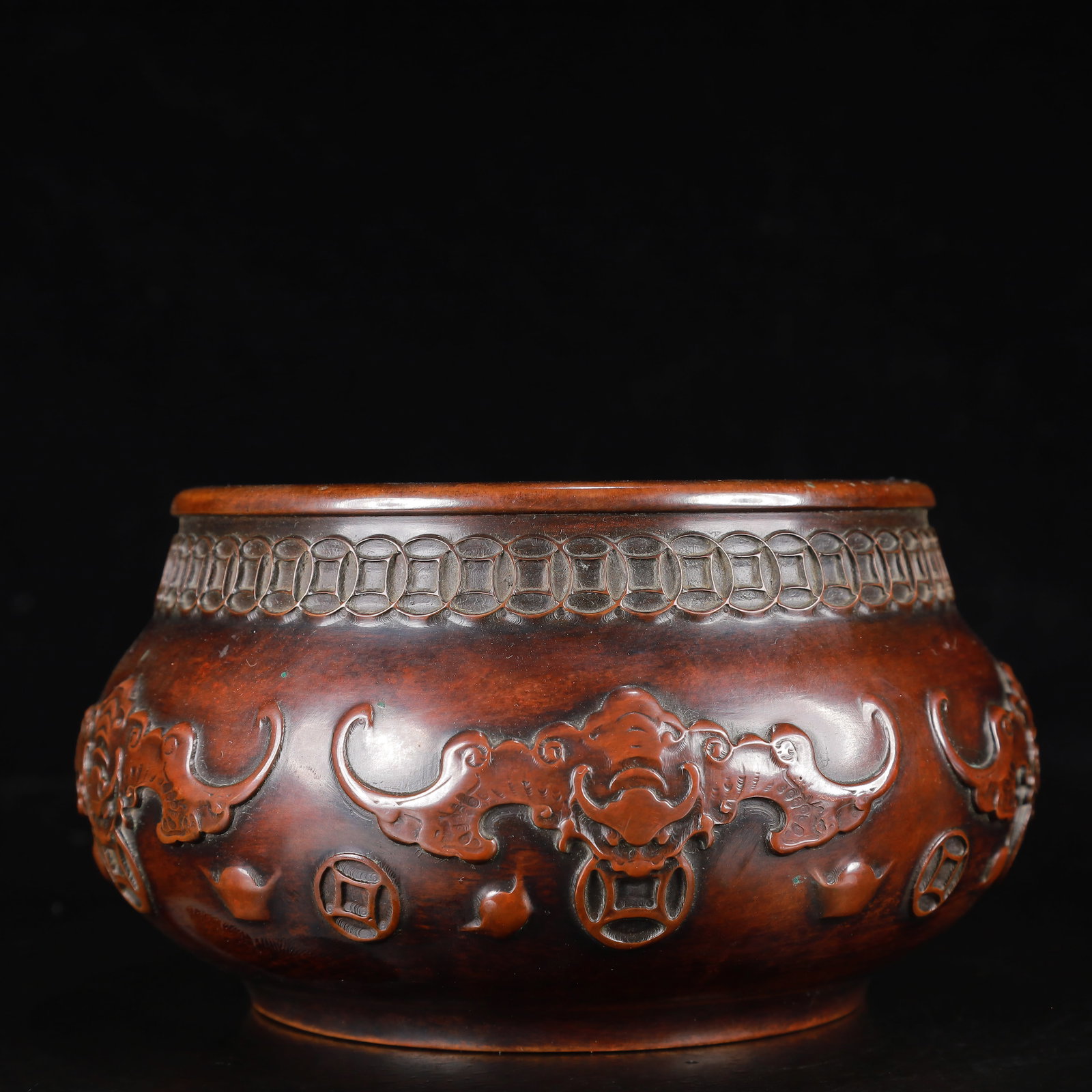 A Rare Bronze Bats Pattern Censer - 3