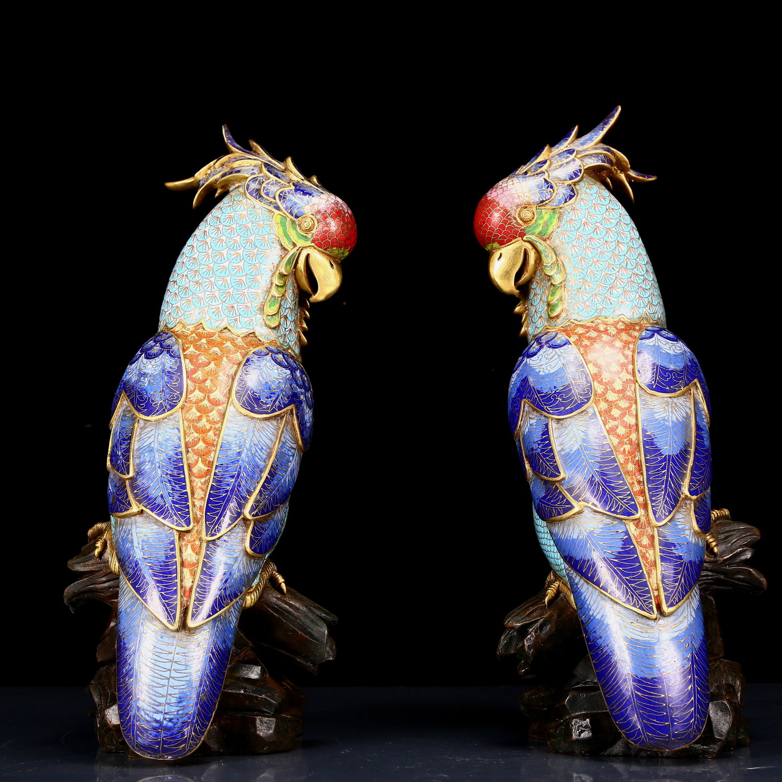 A Pair of Rare Cloisonne Parrot Ornaments (1 of 14)