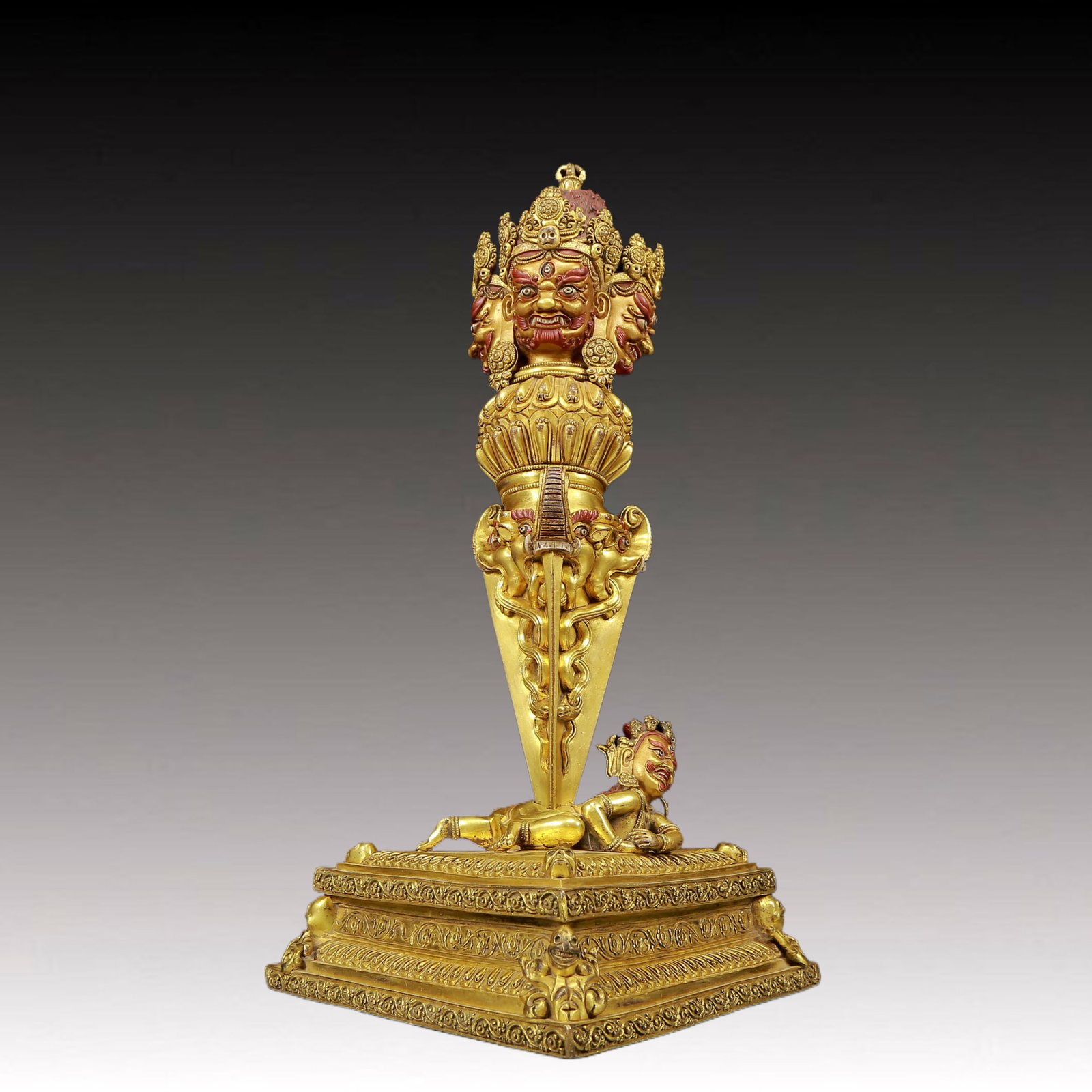 A Magnificent Gilt-Bronze Ritual Scepter, Vajra (1 of 11)