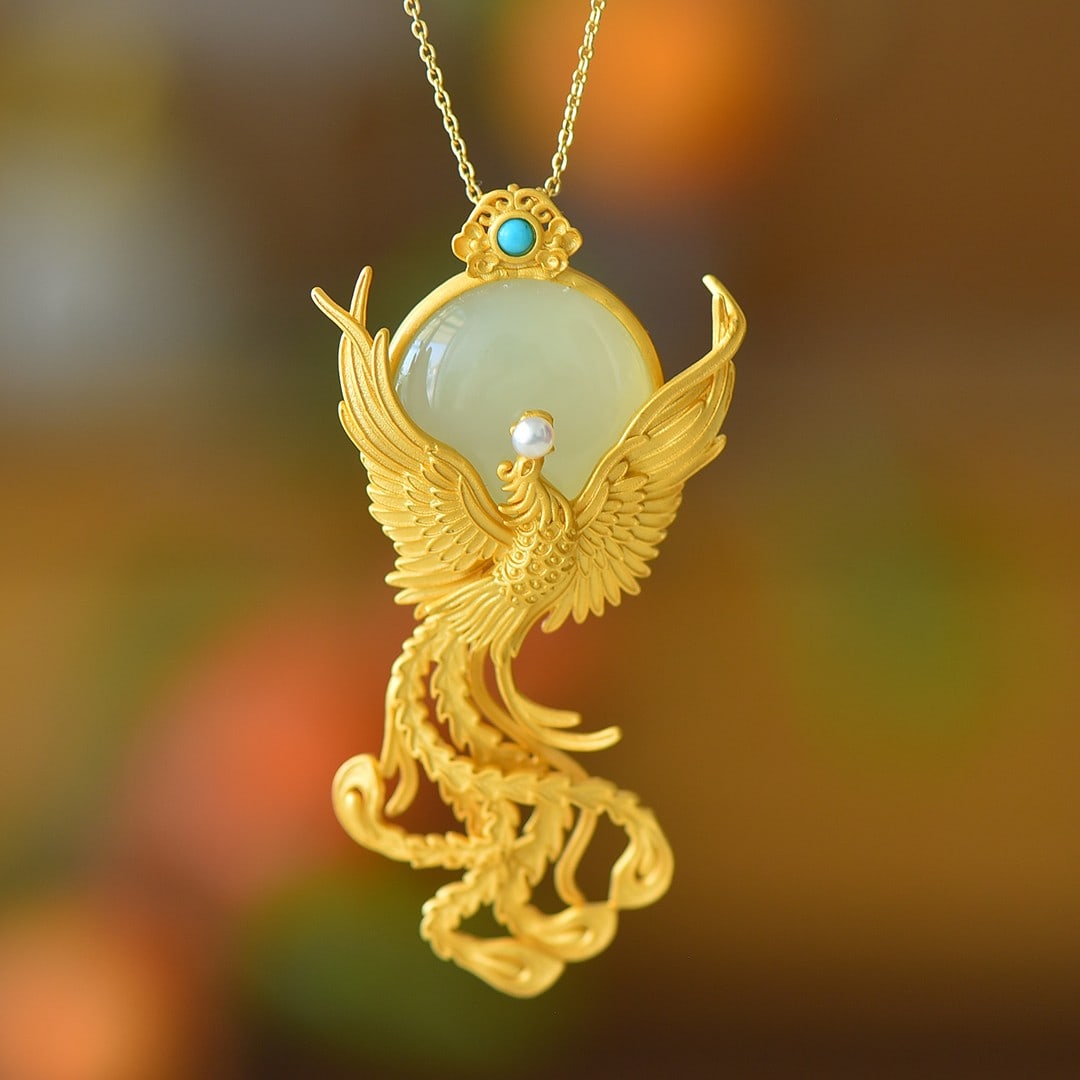 An Exquisite Sterling Silver-Gold Plated Inlaid White Jade Brooch: An Exquisite Sterling Silver-Gold Plated Inlaid White Jade Brooch 纯银镀金镶白玉胸针