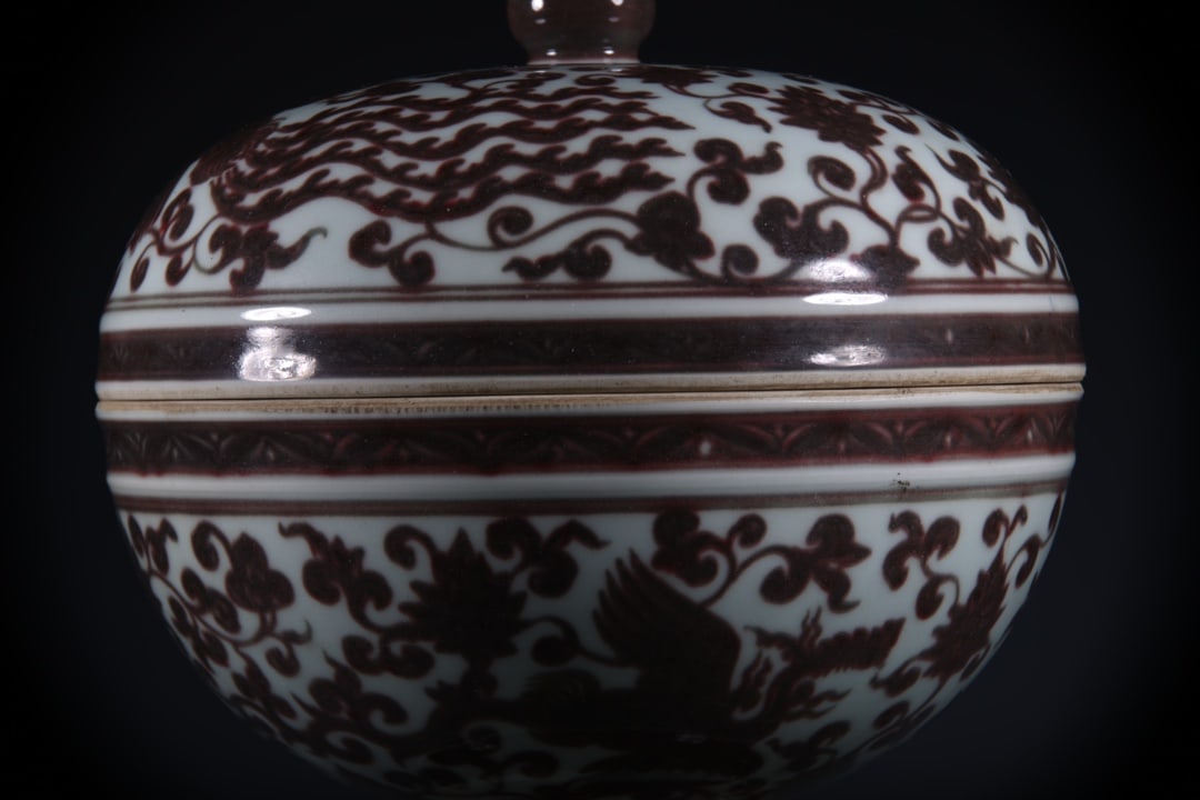 Underglaze-Red Phoenix Pattern Jar - 3