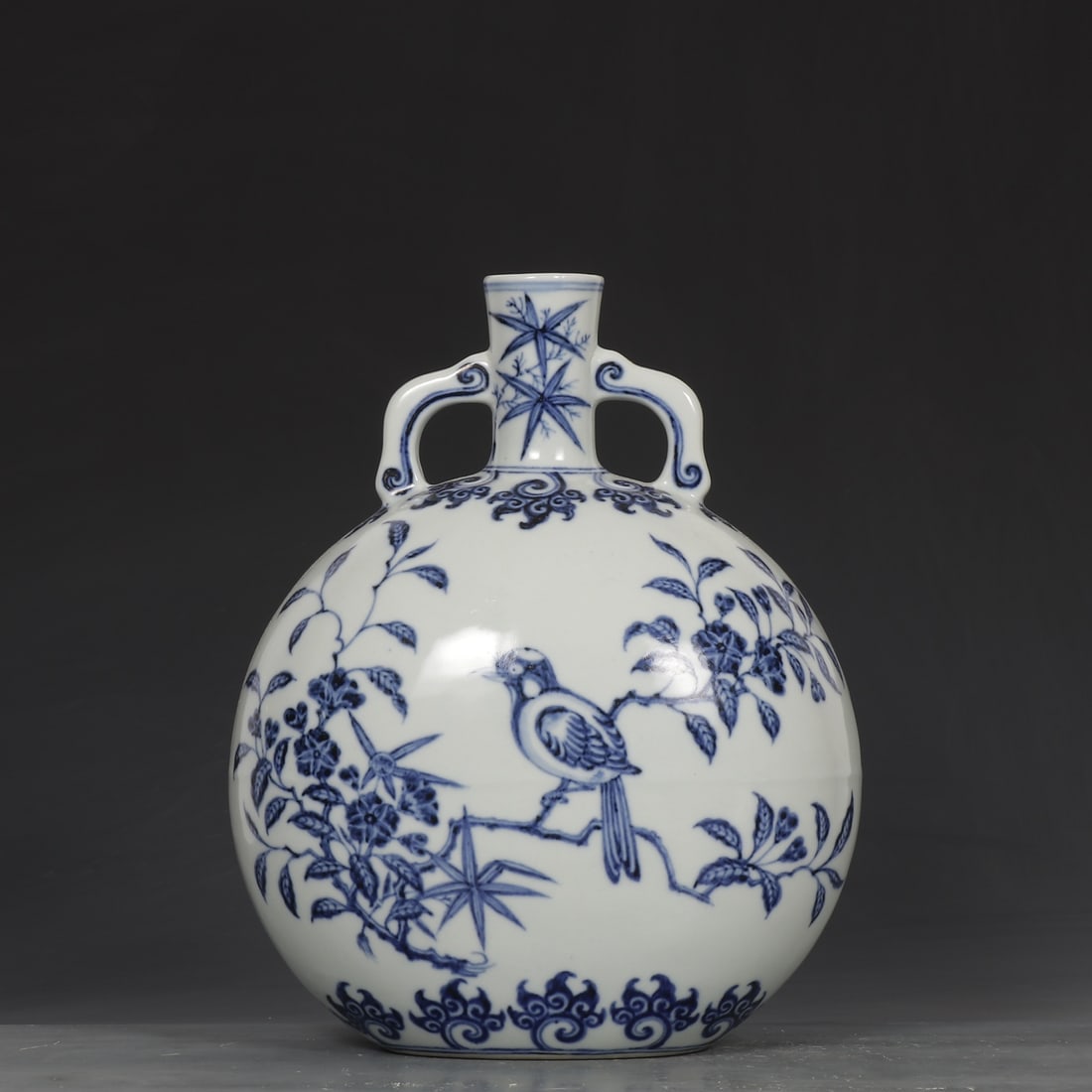 A Exquisite Blue and White Flower and Bird Pattern Vase (1 of 8)