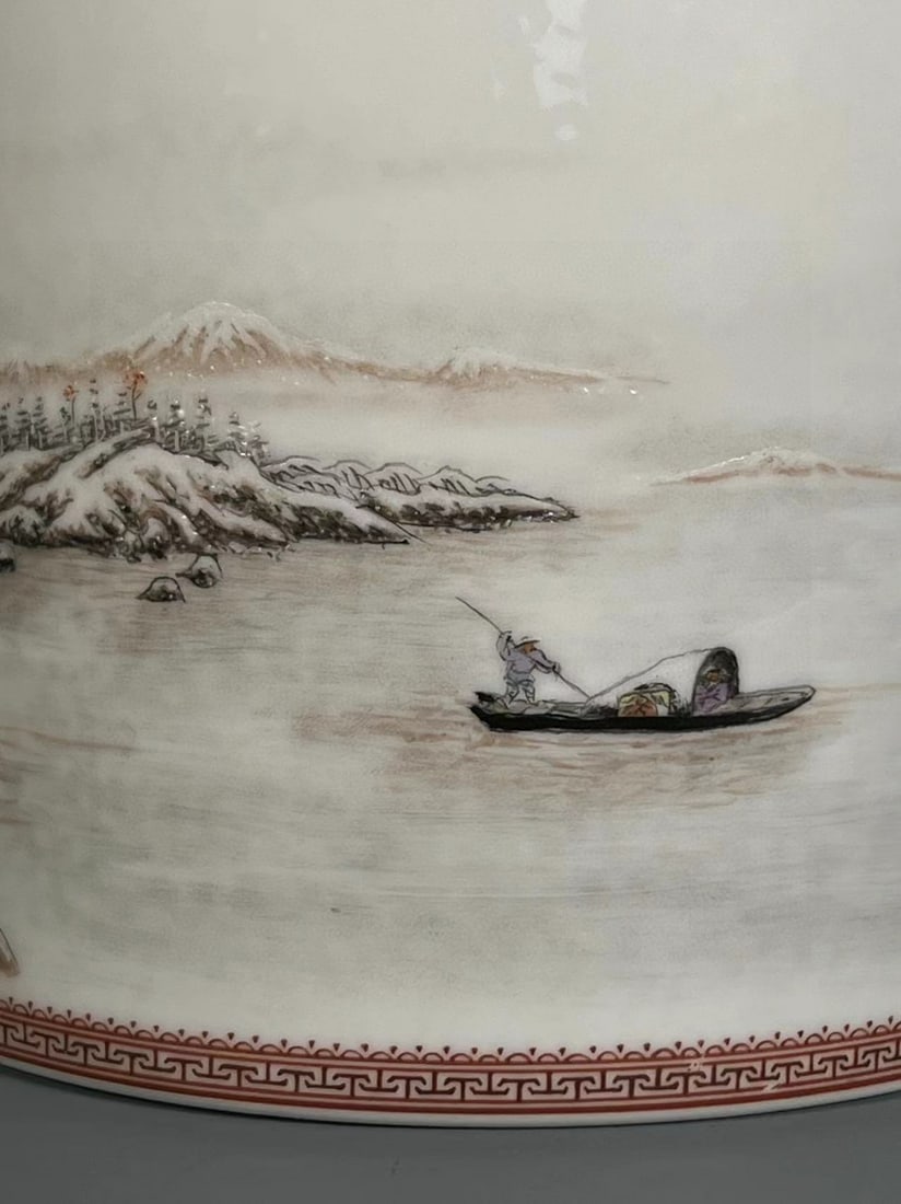 A Exquisite Snowscape Landscape Pattern Brush Pot - 7