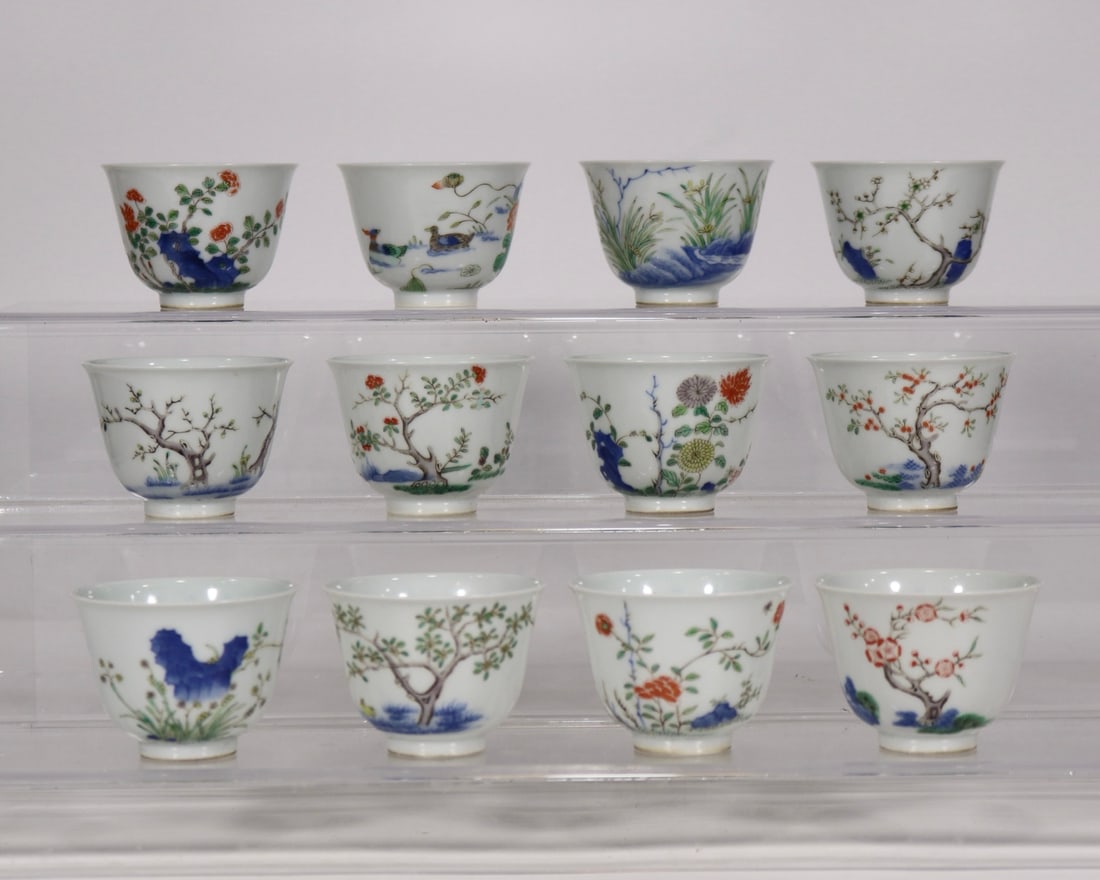 A Exquisite A Set of Famille-Rose Flower Pattern Cup (1 of 13)