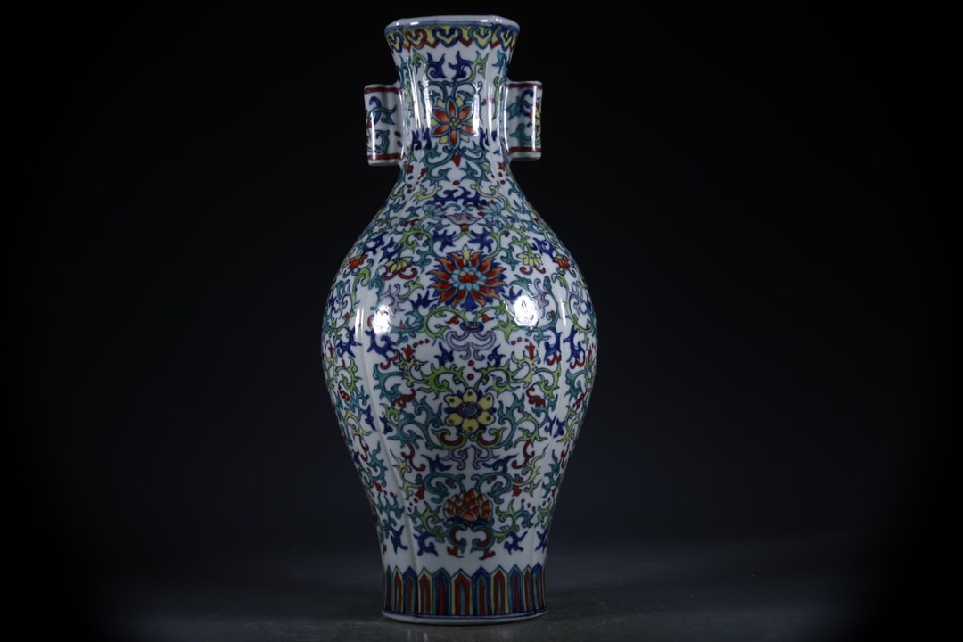 Doucai Lotus Pattern Double-Ears Vase (1 of 9)