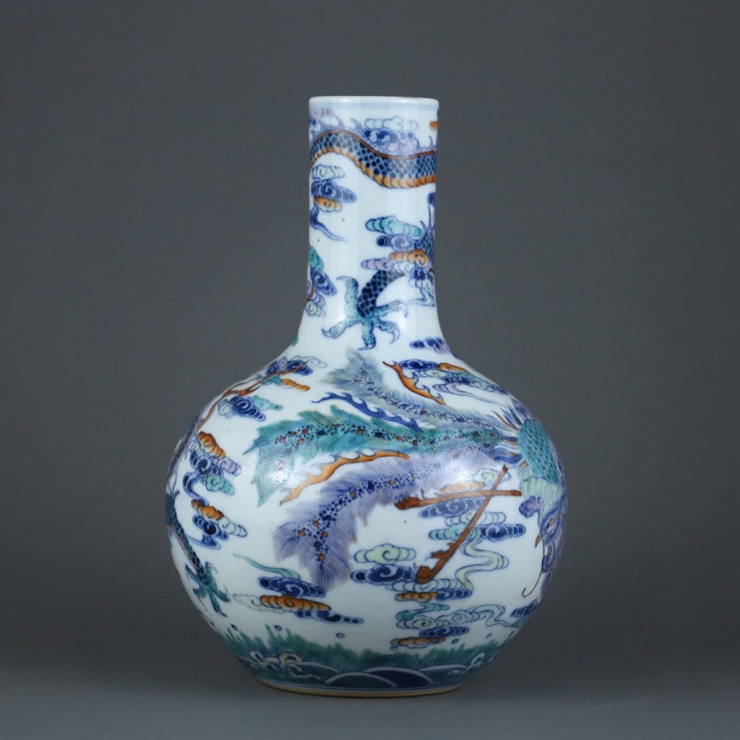 A Exquisite Doucai Dragon Phoenix Pattern Vase - 3