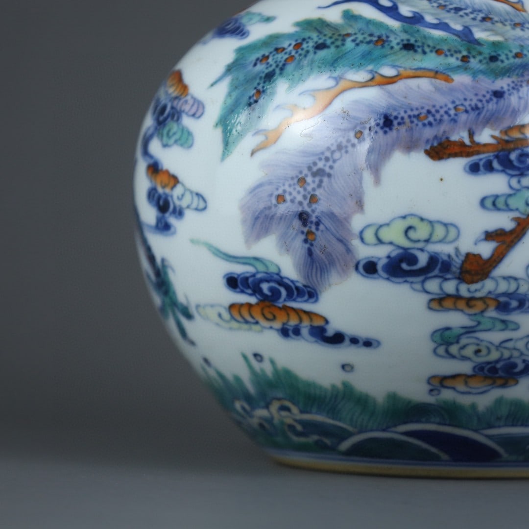 A Exquisite Doucai Dragon Phoenix Pattern Vase - 8
