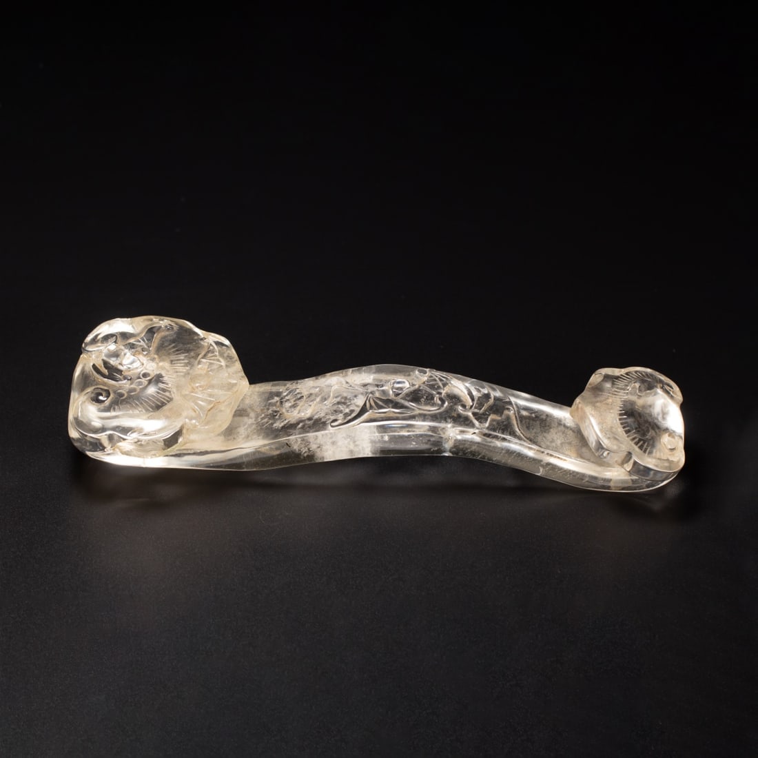 A Exquisite Crystal Ruyi: A Exquisite Crystal Ruyi,Qing Dynasty, China,Size:8.1inx2.6inx1.6in,Weight:390g 水晶如意,中国清代
