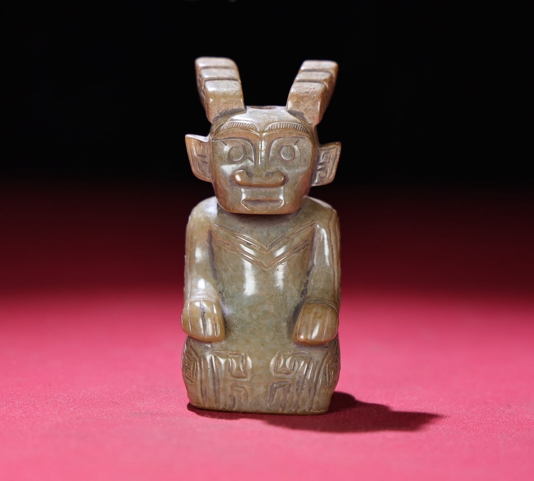 A Exquisite Hotan Jade Human Figure Hand Ornament (1 of 9)