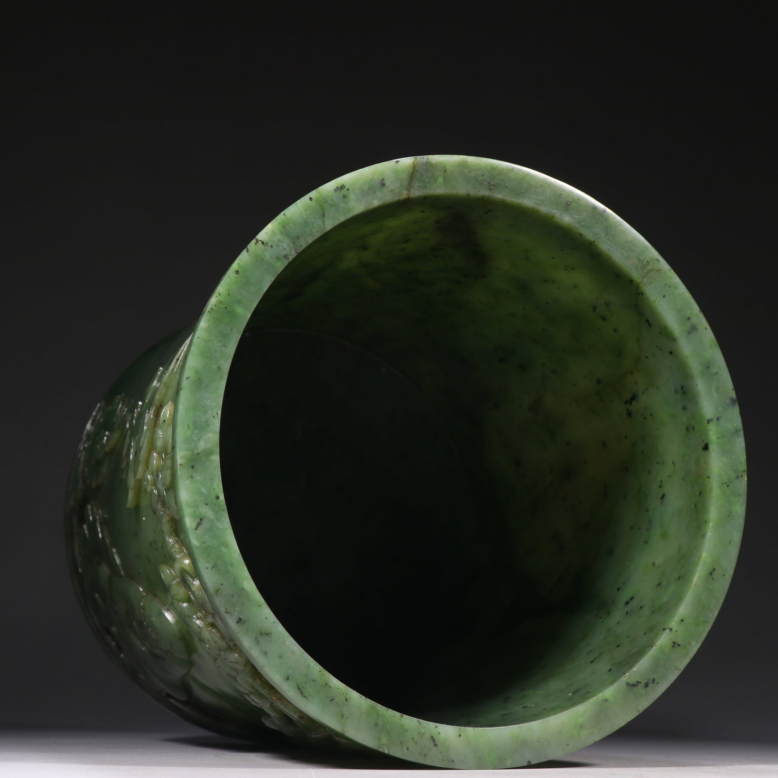 A Exquisite Hotan Jasper Figures Pattern Brush Pot - 8