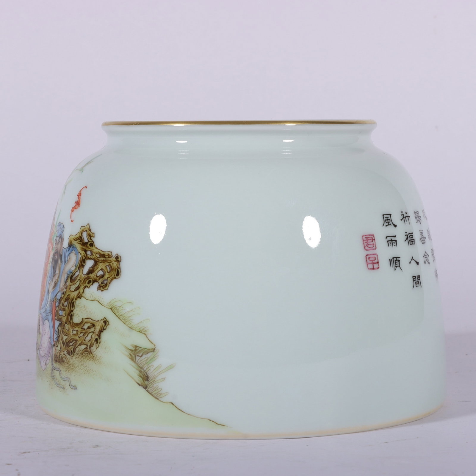 A Exquisite Enamel Figures Pattern Brush Washer - 5