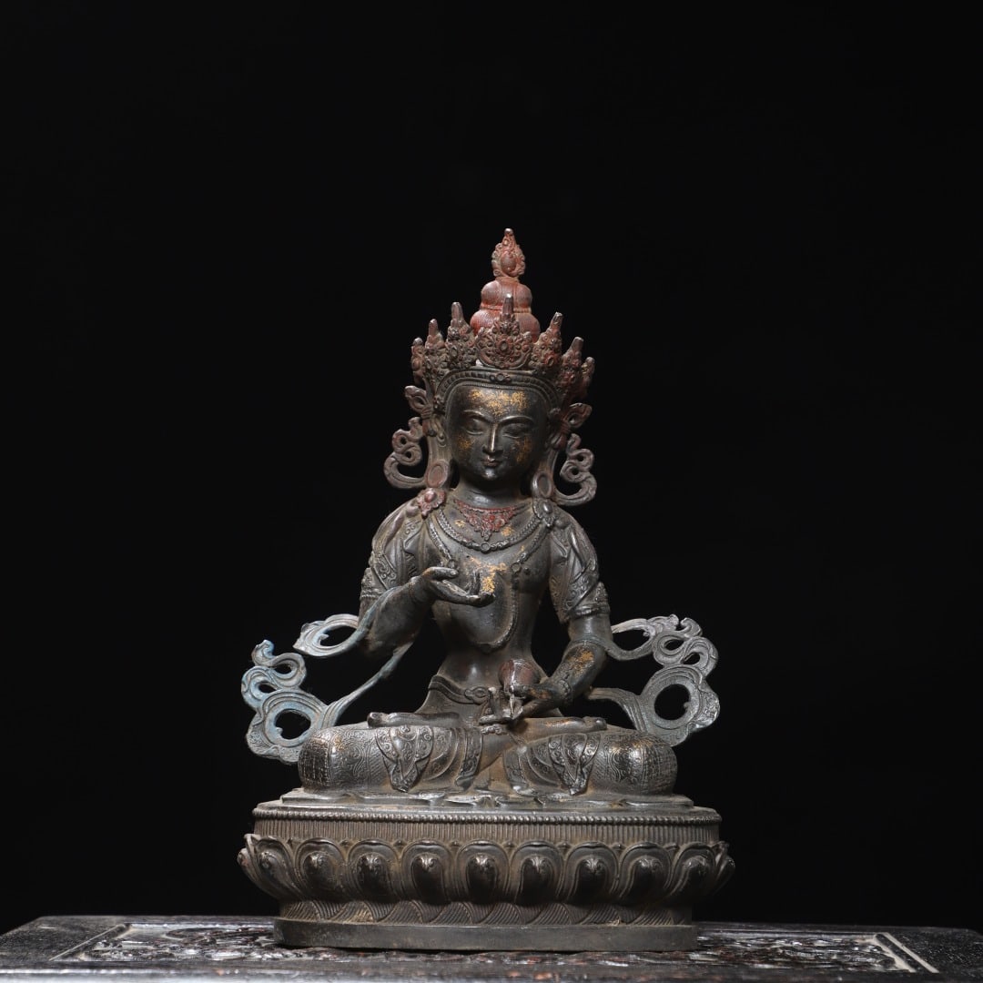 A Exquisite Gold Overlaid Bronze Statue of Vajra Ornament (1 of 9)