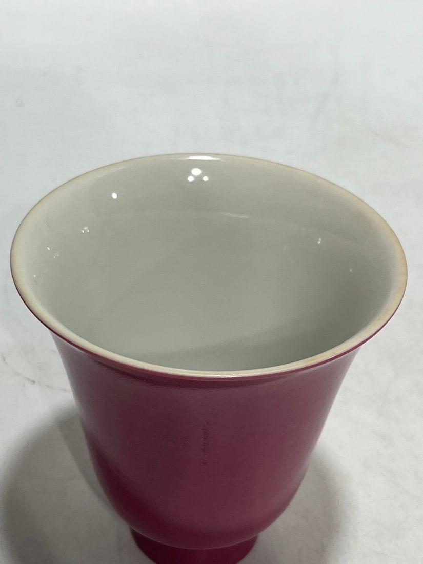 A Exquisite Ruby Red-Glazed Cup - 6