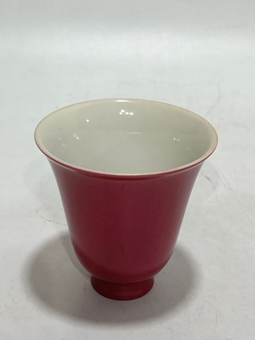 A Exquisite Ruby Red-Glazed Cup - 7