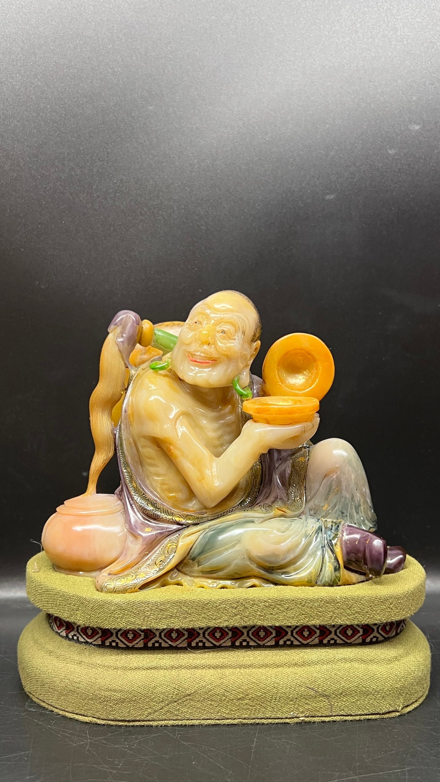 A Exquisite Shoushan Stone Statue of Arhat Ornament (1 of 8)