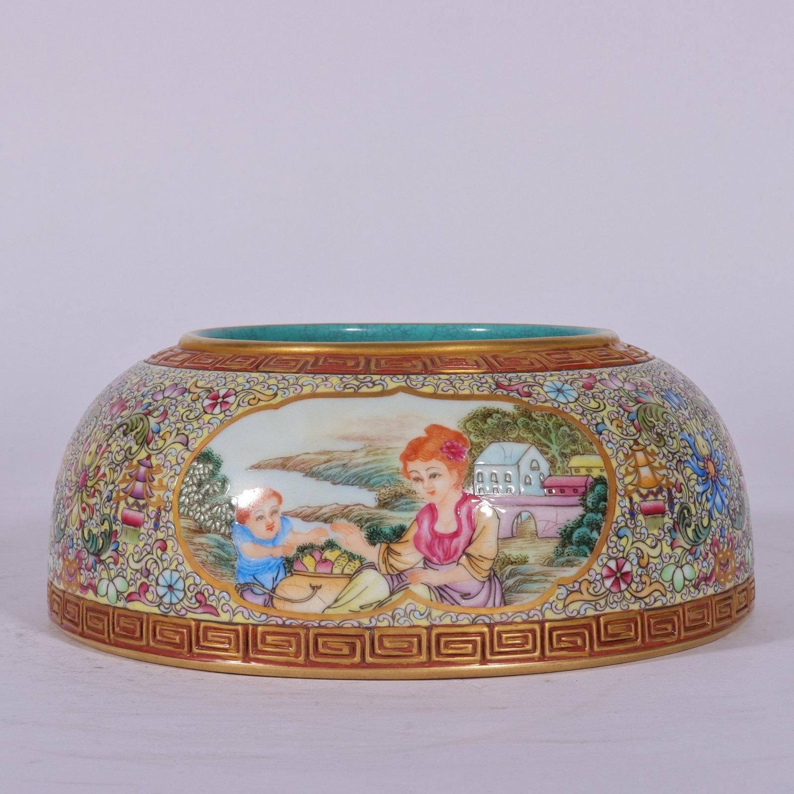 A Exquisite Enamel Figures Pattern Brush Washer - 5