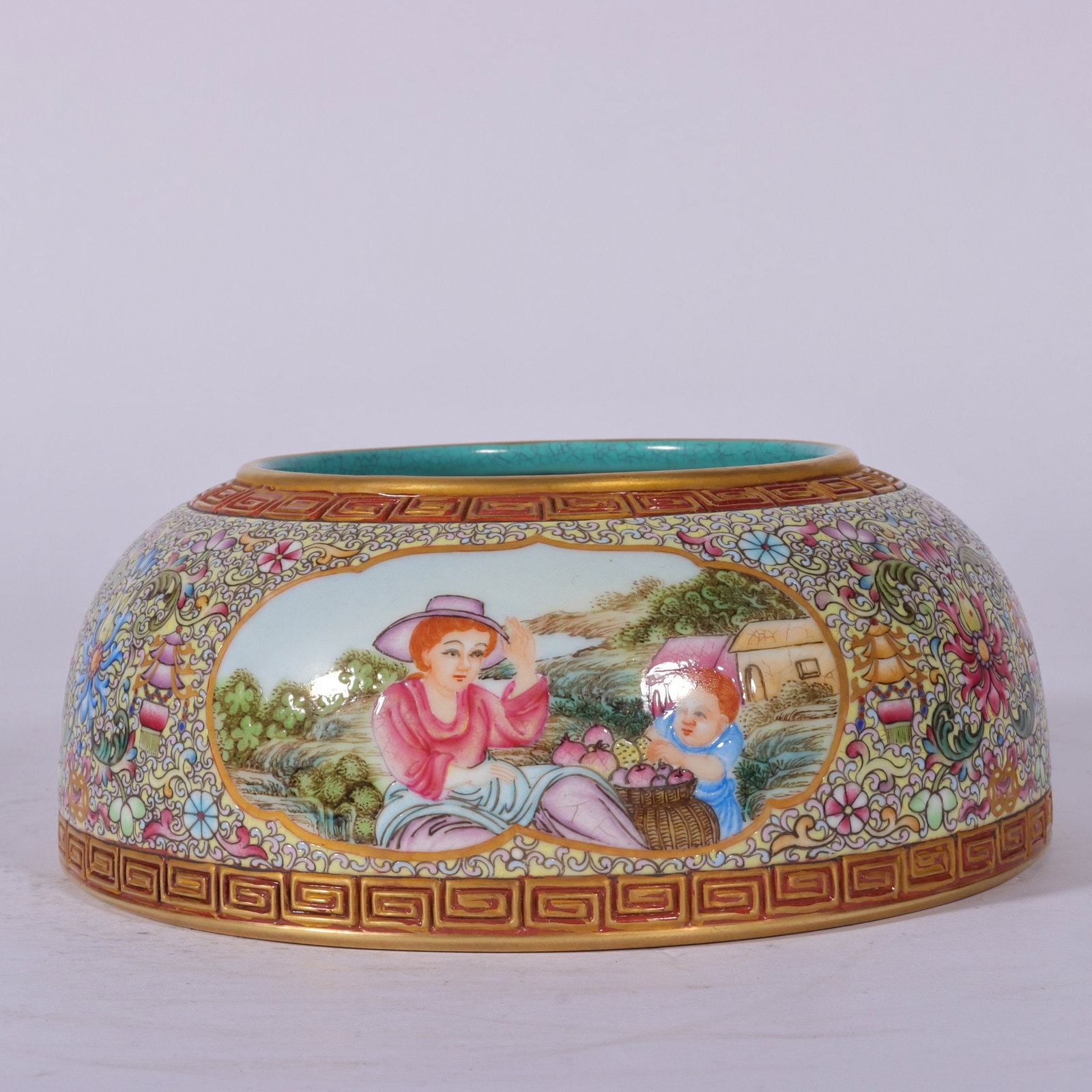 A Exquisite Enamel Figures Pattern Brush Washer - 6