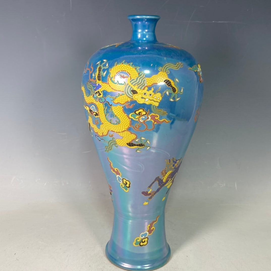 A Exquisite Ding Porcelain Famille-Rose Dragon pattern Vase Ornament (1 of 9)