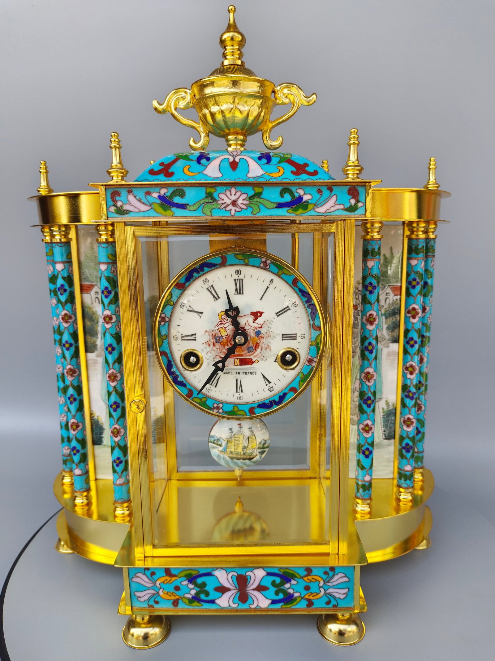 A Exquisite Cloisonne Gilt Bronze Ancient Bell (1 of 9)