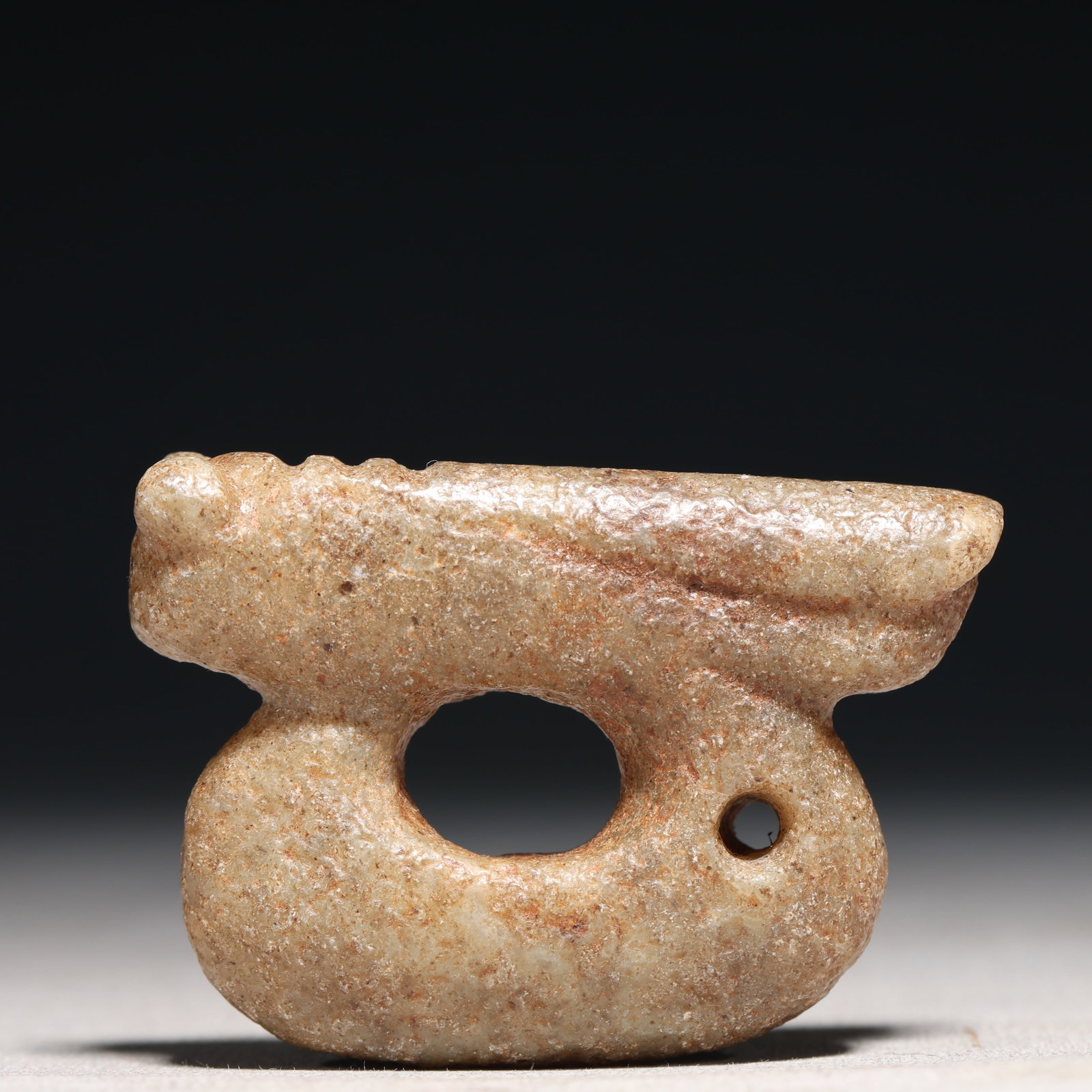 An Archaic Hongshan Culture Yellow Jade Pendant: An Archaic Hongshan Culture Yellow Jade Pendant,Ancient Time, China,Size:2.4inx0.6inx1.6in Weight:62.1g 红山文化黄玉挂件,新石器时