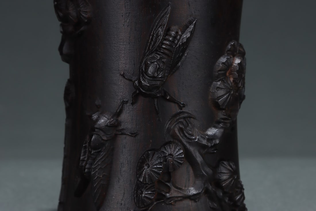 An Exquisite Eaglewood Pine Pattern Cicada Pattern Brush Pot - 6