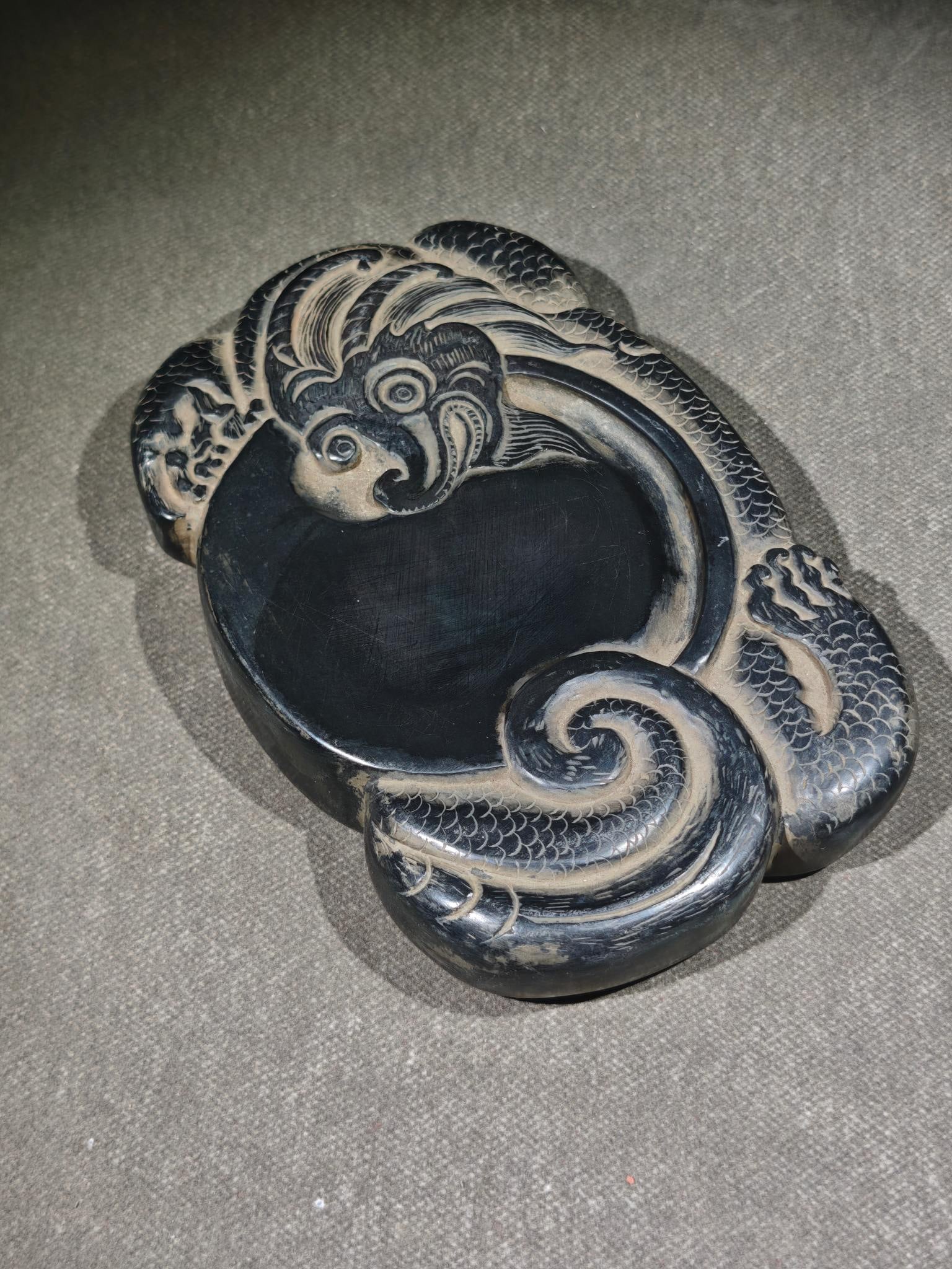 An Exquisite Dragon Pattern Inkstone - 6