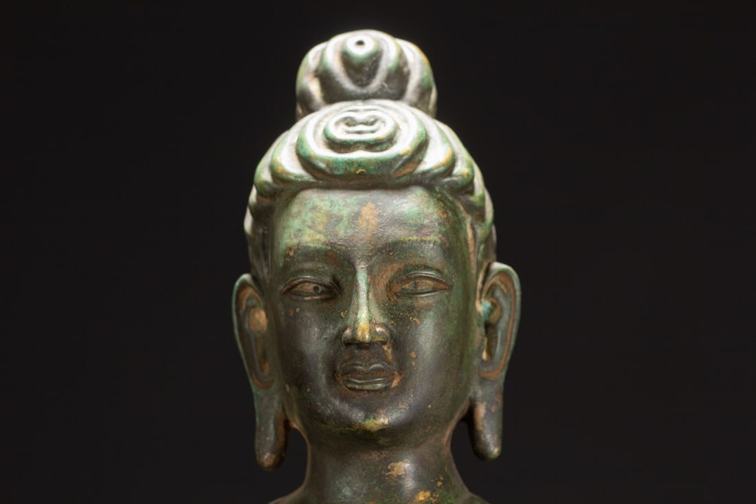 A Solemn Bronze Statue of Sakyamuni - 2