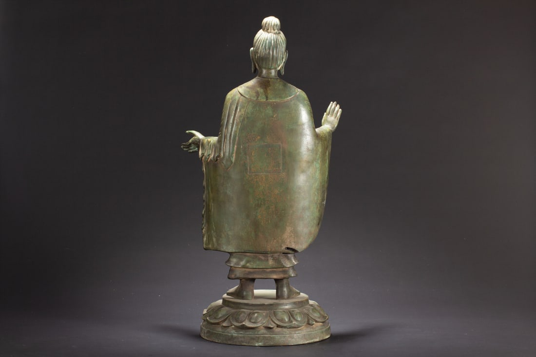 A Solemn Bronze Statue of Sakyamuni - 7