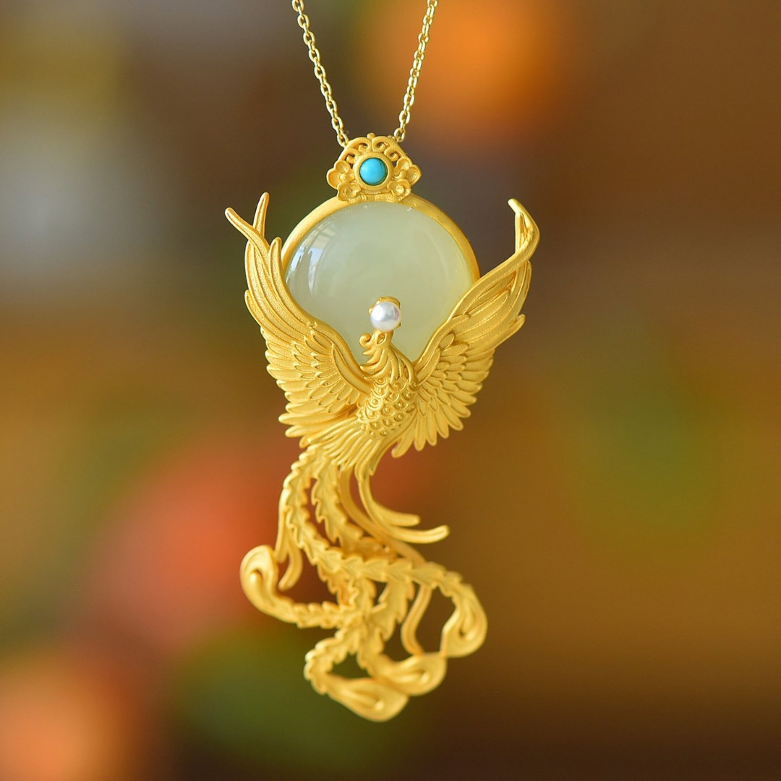 An Exquisite Sterling Silver-Gold Plated Inlaid White Jade Brooch: An Exquisite Sterling Silver-Gold Plated Inlaid White Jade Brooch 纯银镀金镶白玉胸针